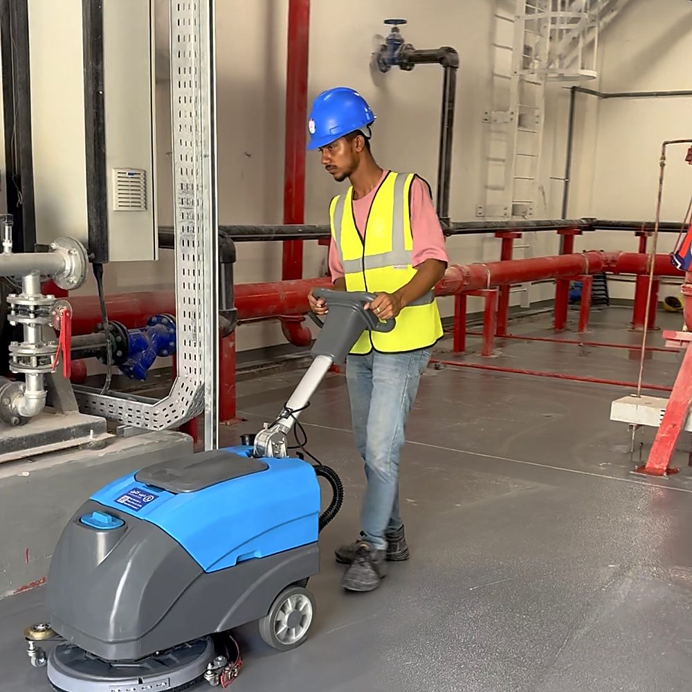 Cleaning pump and equipment rooms