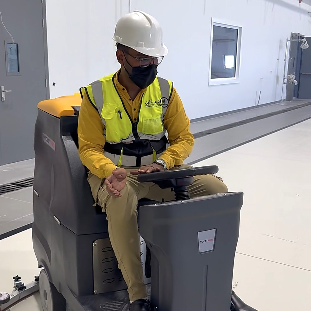 Ride-on scrubbers for large areas